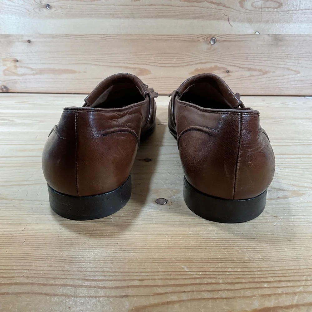 Bragano By Cole Haan Tassel Kiltie Loafers Men’s 11 M Brown Leather Casual Italy